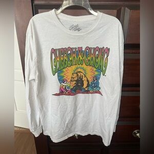 Cheech & Chong Mens Graphic Print Long Sleeve Tee 100% Cotton Size Large
